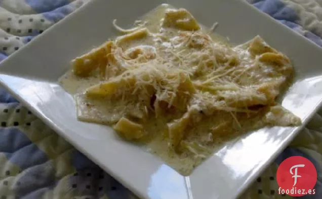 Raviolis de Calabaza y Wonton Crema de Mantequilla de Salvia W.