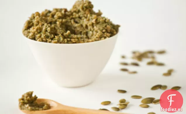 Frijoles, Arroz, Calabaza y Pesto de Semillas de Calabaza Chipotle