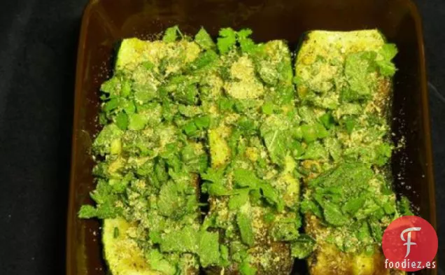 Calabacín Asado En Sartén Con Gremolata De Cilantro Y Menta