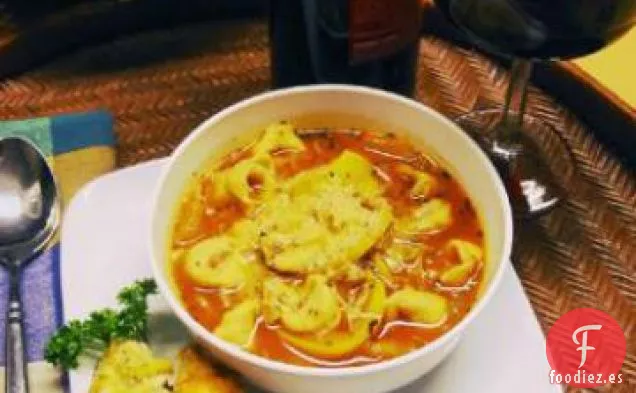 Sopa de Tortellini de Tomate Saludable