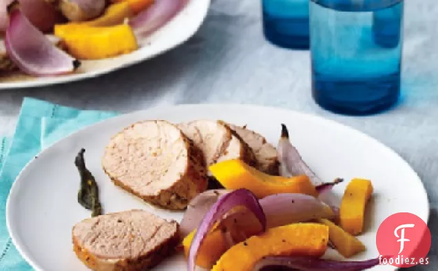 Cerdo Asado con Calabaza y Cebolla