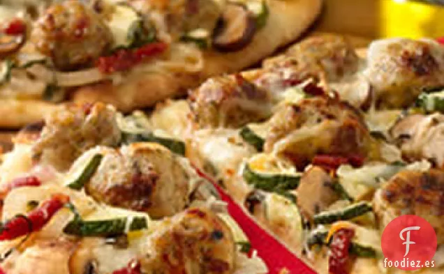 Pizza Alfredo con Verduras Asadas