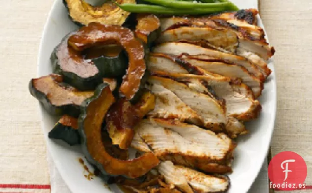 Pechuga de Pavo Glaseada con Melaza y Calabaza de Bellota