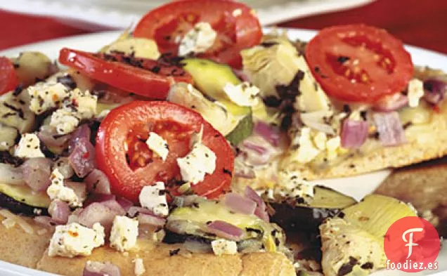 Pizza Mediterránea con Corteza de Trigo Integral