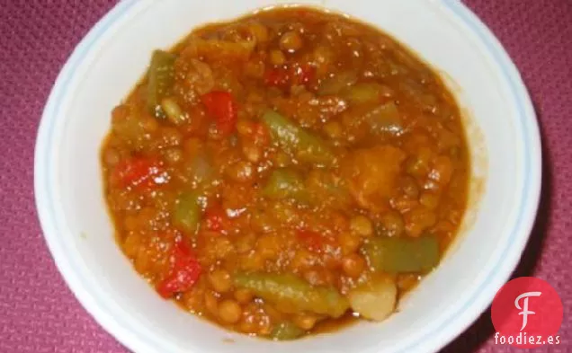 Estofado Italiano de Lentejas y Verduras (Olla de barro)