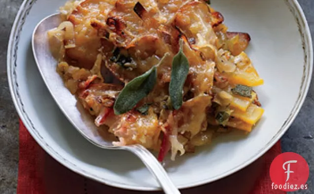 Gratinado de Manzana, Puerro y Calabaza