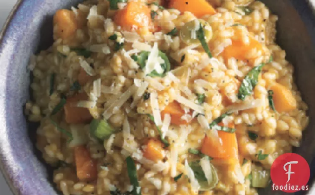 Risotto con Calabaza, Puerros y Albahaca