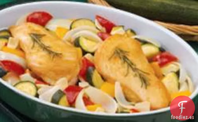 Pollo y Verduras con Romero y Ajo