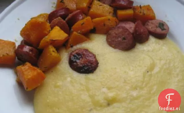 Calabaza y Salchichas Asadas a Hierbas