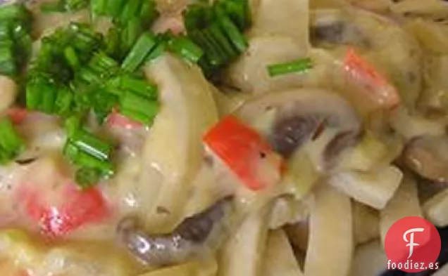 Pasta con Salsa de Champiñones y Calabacines