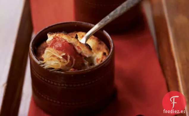 Espaguetis Gratinados de Calabaza con Salsa de Tomate Gruesa