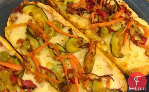 Pizza de Pan Francés Vegetal a la Parrilla