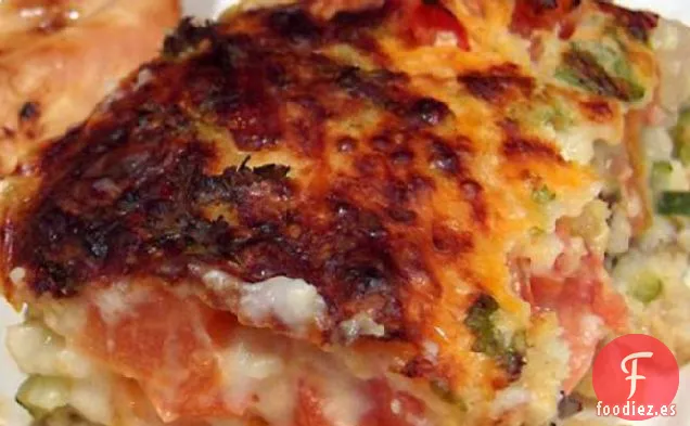 Pastel de queso con tomate y Calabacín Imposible