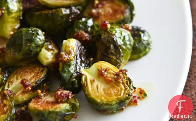 Receta De Coles De Bruselas Asadas Con Pesto De Pistacho De Arándano