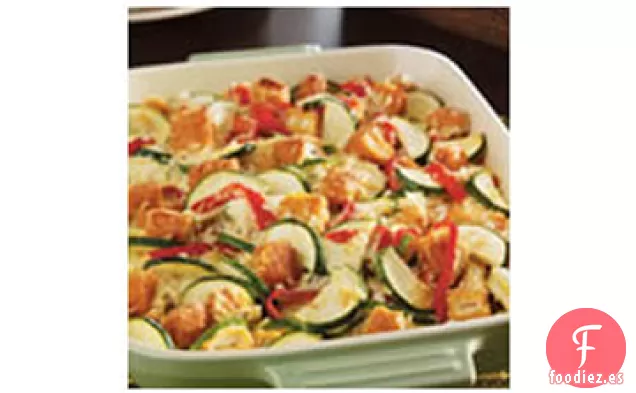 Cazuela de Calabacín, Pollo y Arroz