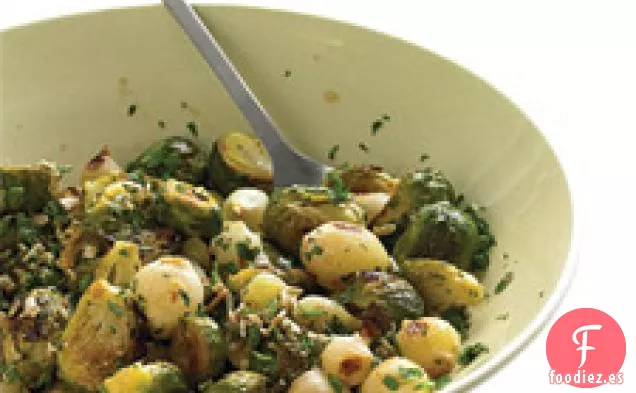 Coles De Bruselas Asadas Con Semillas De Girasol