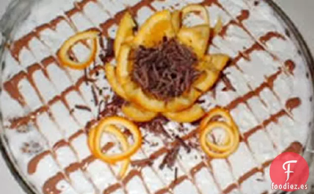 Tarta de Queso con Torcedura de Naranja y Chocolate
