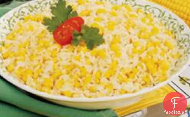 Arroz con Ajo y Maíz Tostado