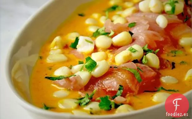 Crudo De Lubina Con Salsa De Tiradito Peruano