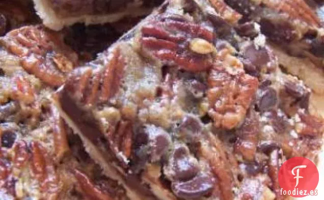 Barras de Pastel de Nueces de Chocolate