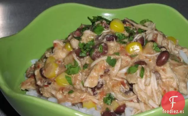 Estofado de pollo cremoso en una Olla de cocción lenta