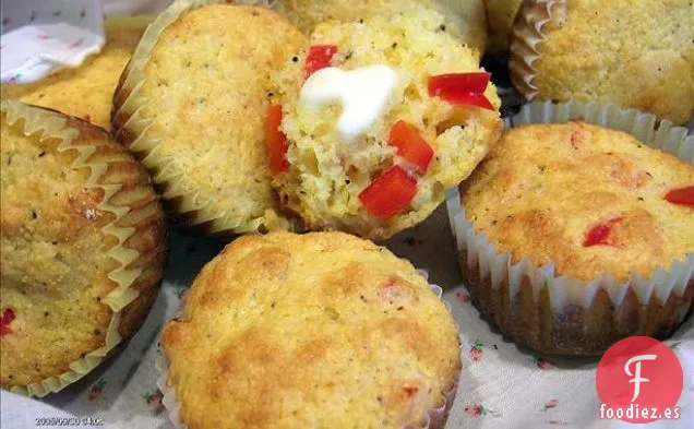 Muffins de Maíz con Pimientos Rojos Dulces