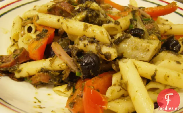 Mostaccioli al horno con Pimientos