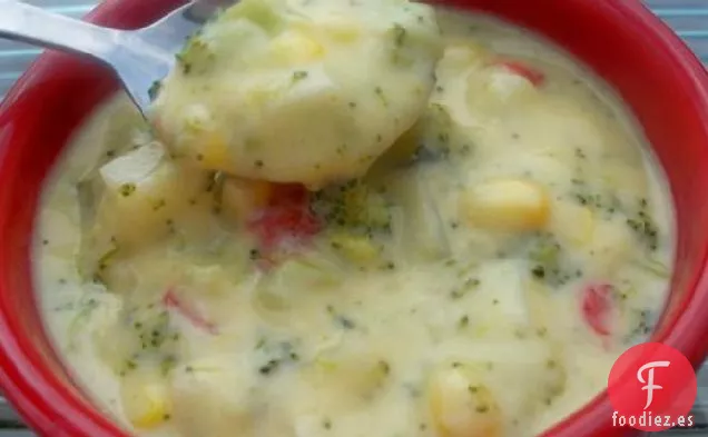 Sopa de queso Cheddar con Brócoli