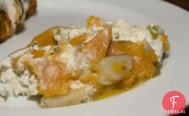 Patatas Dulces y Blancas Con Crema de Cilantro