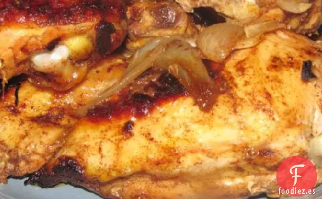 Pollo Asado Al Pimentón Con Cebolla Dulce