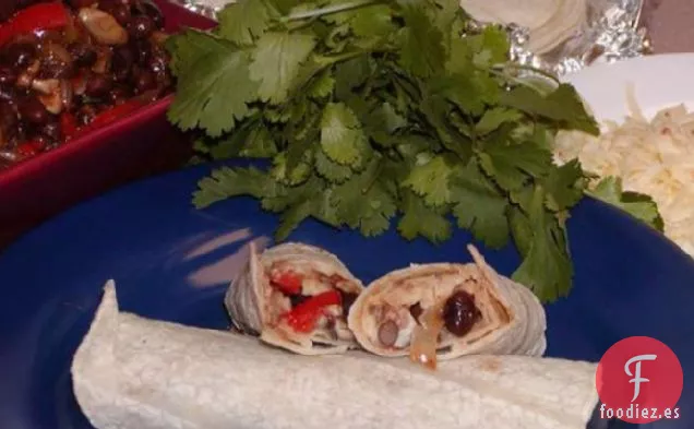 Burritos de Champiñones y Frijoles Negros