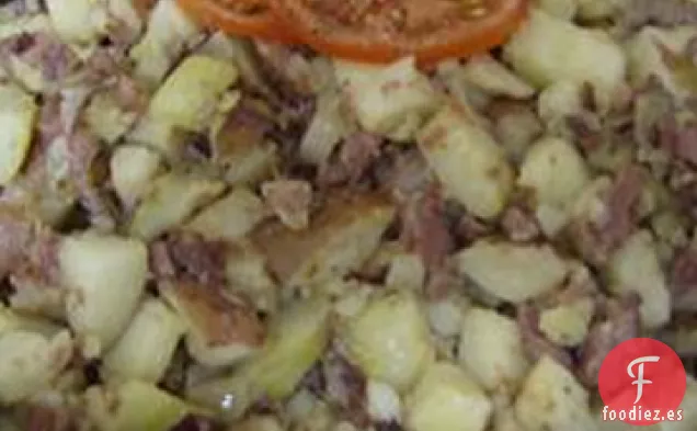 Hachís de carne en conserva (estilo Abalos)