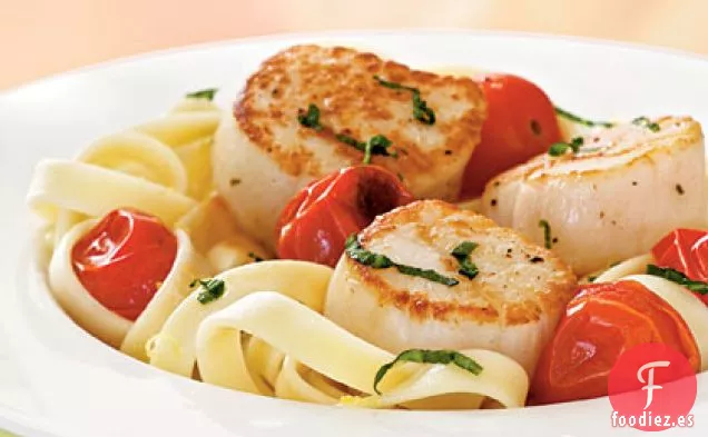 Vieiras a la Brasa con Tomates Asados