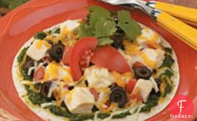 Pizzas de Pollo al Pesto