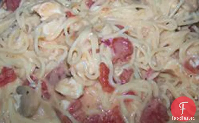 Espaguetis de Pollo Rápido y fácil