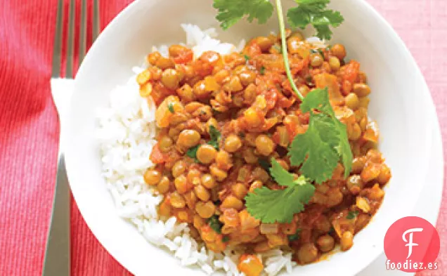 Lentejas al Curry en Salsa de Tomate