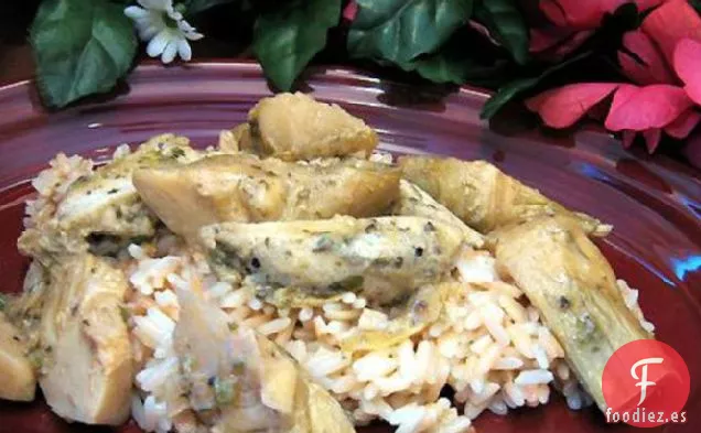 Pollo y Alcachofas al Estilo Griego