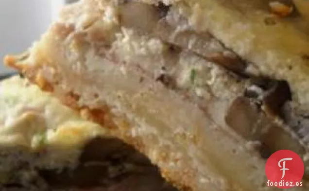 Tarta de Alcachofa, Champiñones y Jamón de Parma