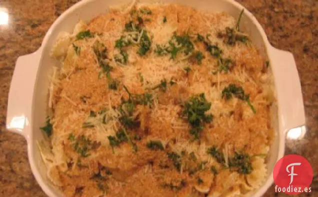 Pasta con Pajarita Con Alcachofas y Champiñones