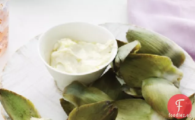 Alcachofas al Vapor con Alioli de Limón y Ajo