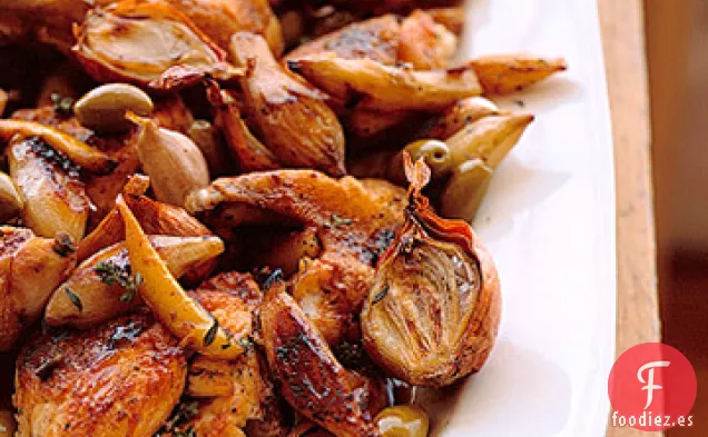 Pollo Asado y Alcachofas de Jerusalén