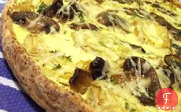 Tarta de Alcachofa, Champiñones y Jamón de Parma
