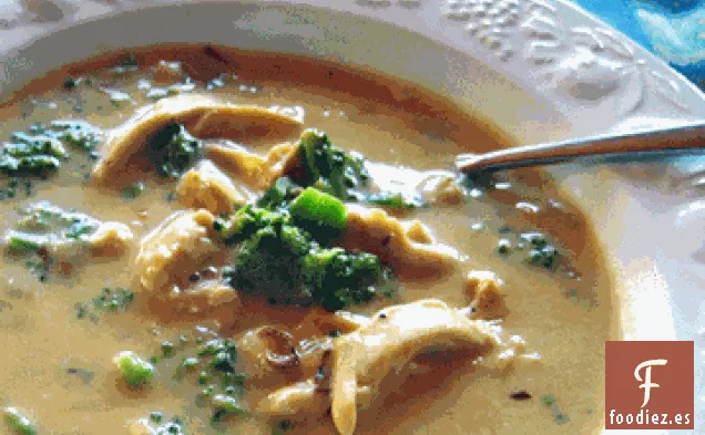 Sopa de Queso de Brócoli de Pollo Muy Cursi