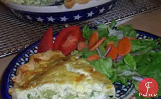El brócoli y queso Provolone Quiche