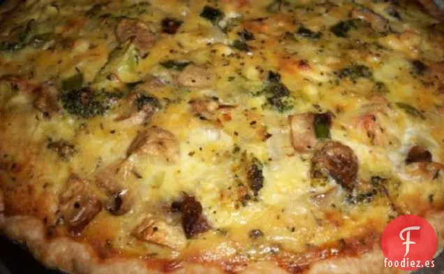 Quiche de queso Feta con Champiñones Brócoli
