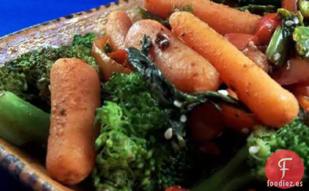 Jengibre, Zanahorias y Brócoli Con Semillas de Sésamo