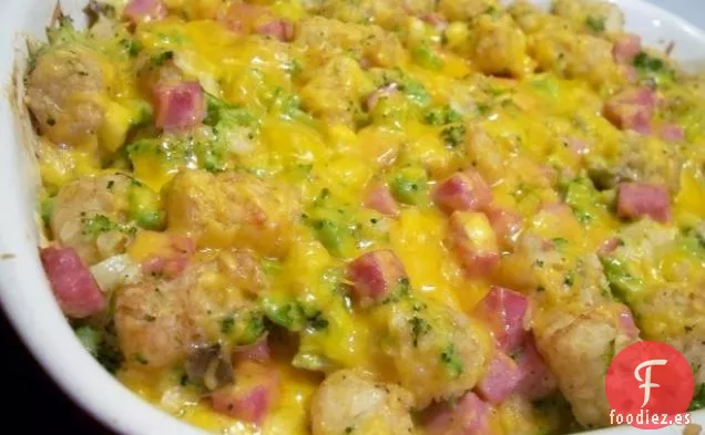 Hornear Pasta Con Salchichas, Brócoli y Frijoles