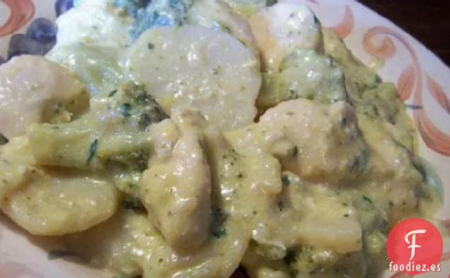 Cazuela de Pollo con Brócoli y Queso de Cocción Lenta