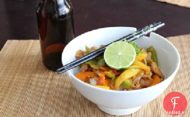Salteado de Carne China y Mango