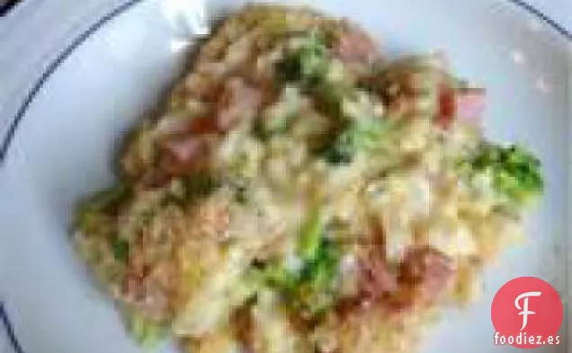Cazuela de Jamón, Brócoli, Arroz y Queso